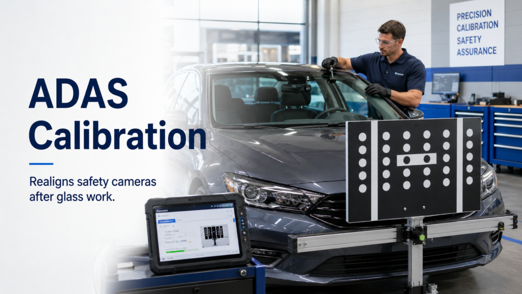 ADAS calibration in automotive workshop